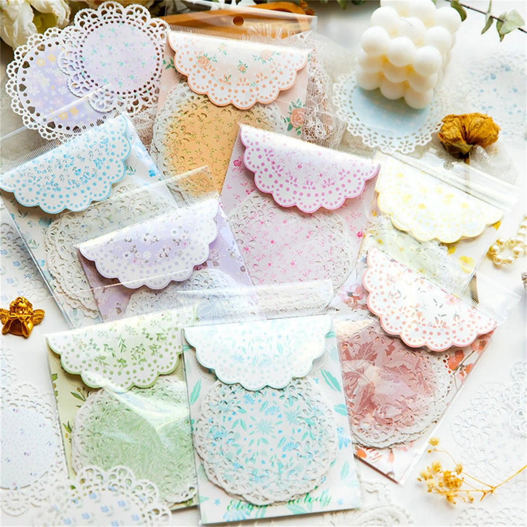 20 pcs/lot Broken Flower lace Material Paper Decorative Scrapbooking Diary Album Hand Made Collage material Background paper