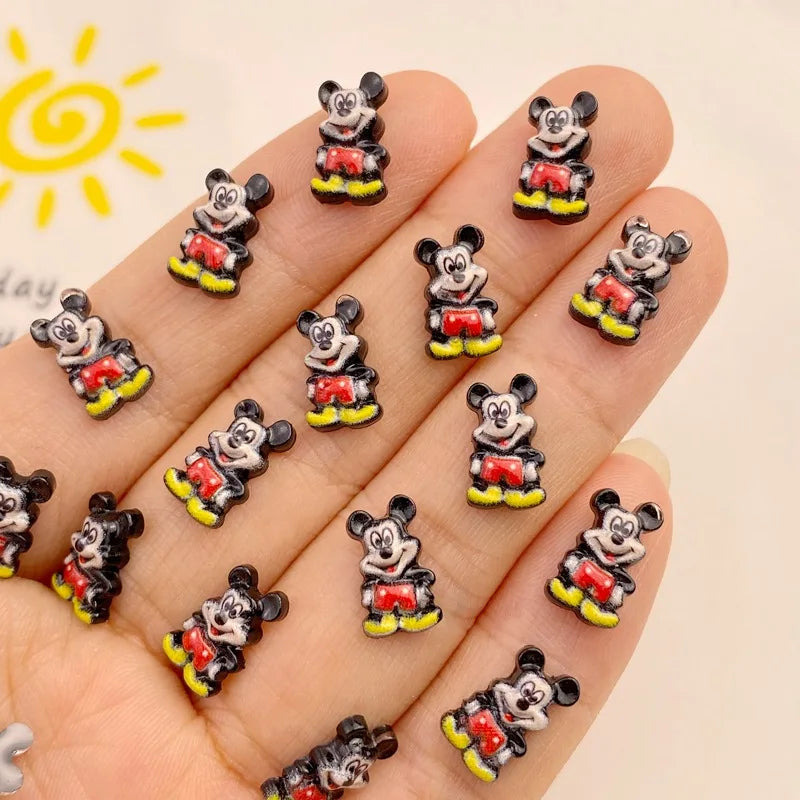 30Pcs New Cute Resin 7*12mm Cartoon Mouse Series Free Shipping Flat back Ornament Jewelry Making Manicure Hairwear Accessories