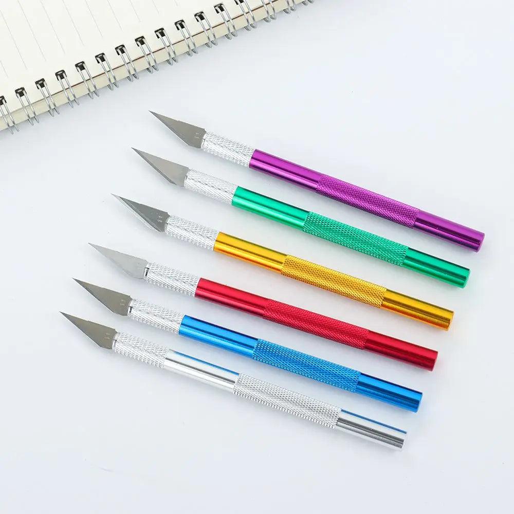 Metal Scalpel Knife Pocket knife Non-slip Cutter Engraving Craft Knives for Mobile Phone Laptop PCB Repair Hand Tools 1-Blades