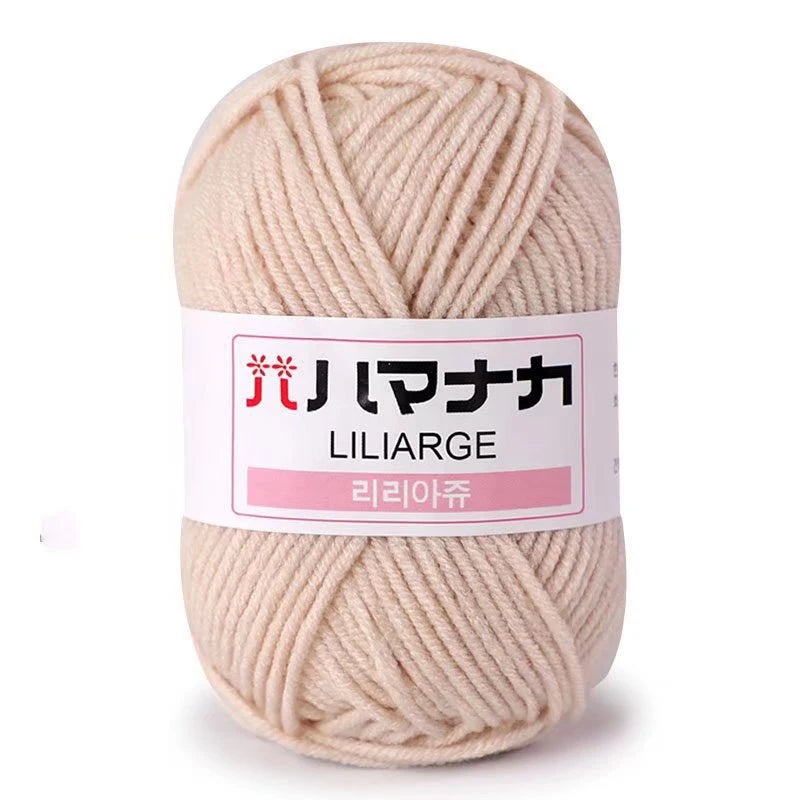 Soft Milk Cotton Knitting Yarn 25g Anti-Pilling High Quality 4ply Crochet Yarn for Scarf Sweater Hat and Doll Craft