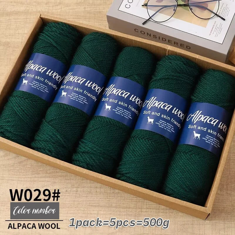 500g Coarse Alpaca Wool Yarn for Hand Woven Sweaters Jackets Scarves and Hats