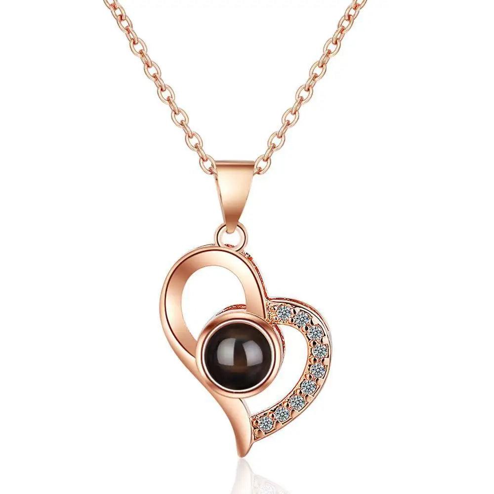 Projection Necklace 100 Languages I Love You Pendant Necklaces For Lover Girlfriend 2024 Creative Couple Romantic Jewelry Gifts