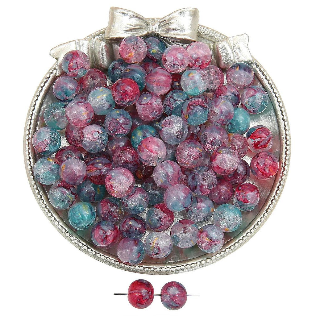 20pcs glass and jade shattered, sprinkled with gold, round beads, and loose beads DIY handmade bracelet, necklace, jewelry acces