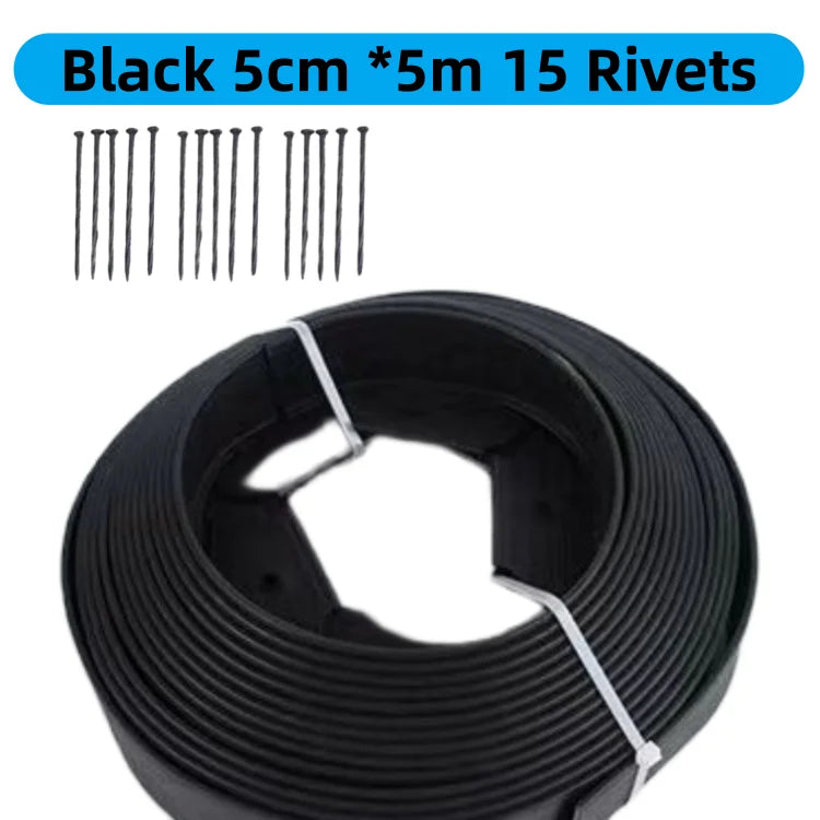 5/10M Fixed Garden Barrier Lawn Grass Plastic Edging Border Landscape Edging Garden Edge Kit With Anchoring Spikes Easy Install
