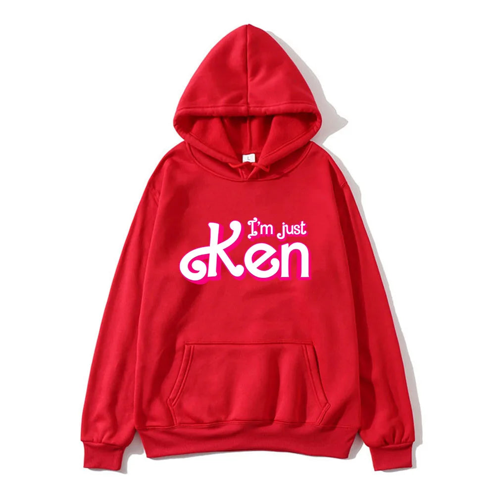 I'm Just Ken RyanGosling Hoodies Long Sleeve Casual Spring Sweatshirts with Pocket Hip Hop Pink Graphic Printing Sudaderas Mens