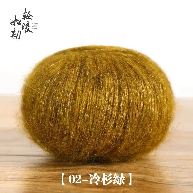 25g Metallic Mohair Acrylic Yarn For Hand Knitting Crochet