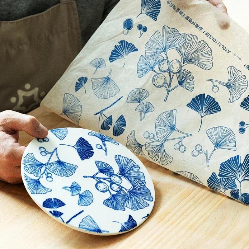 Hot 1PC Pottery Ceramic Clay Transfer Paper Underglaze Flower Paper High Temperature Jingdezhen Traditional Decal Coloring Tool