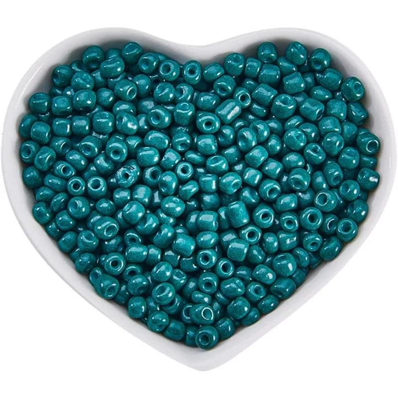 1600pcs 6/0 Glass Seed Beads Opaque Color Loose Beads 4mm Pony Beads(Teal) for DIY Craft Bracelet Necklace Jewelry Making(6OZ)