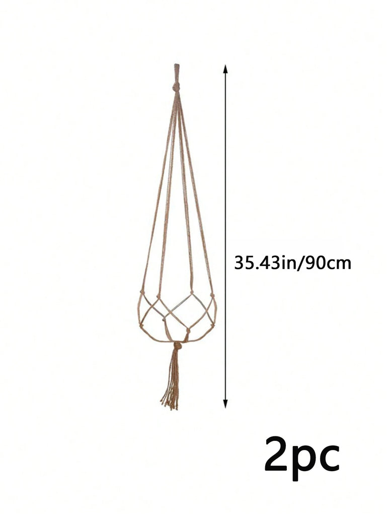 1/2pcs 90/105/120cm Macrame Plant Hanger Modern Tassel Detail Plant Hangers Indoor Flower Pot Holder Plants Wall Window Outdoor