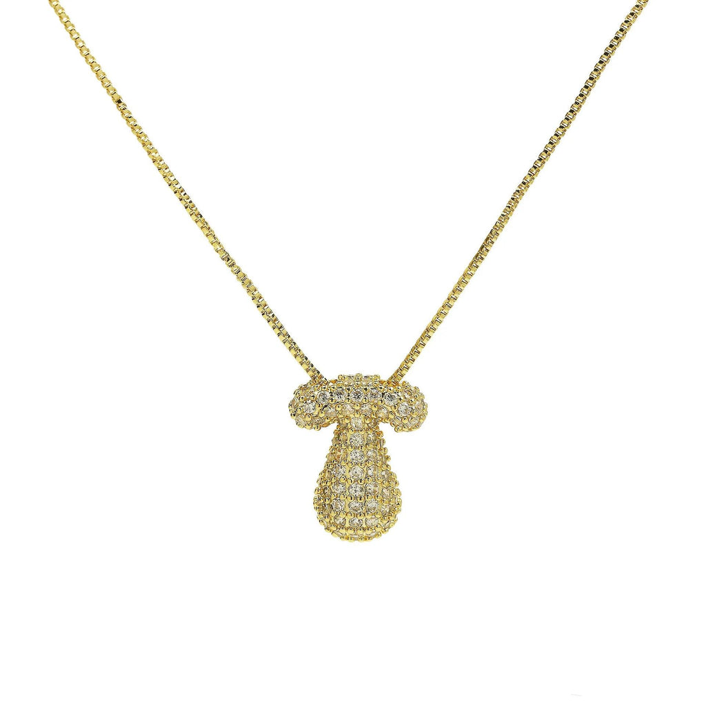 Gold Plated Balloon 26 Alphabet Letter Pendant Necklace Copper Zircon Bubble Initial Pendant For Women Personality Chain Jewelry