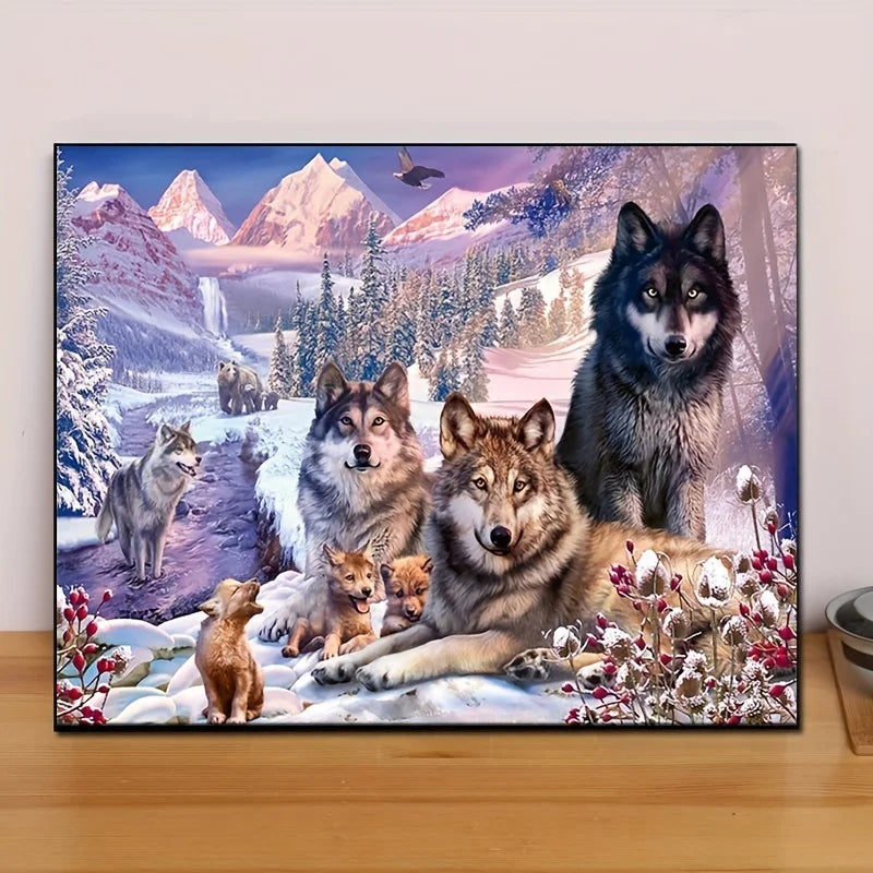 5D Diamond Painting Wolf in the snow DIY Full Diamond Painting Embroidery Kits Handmade Home Decor