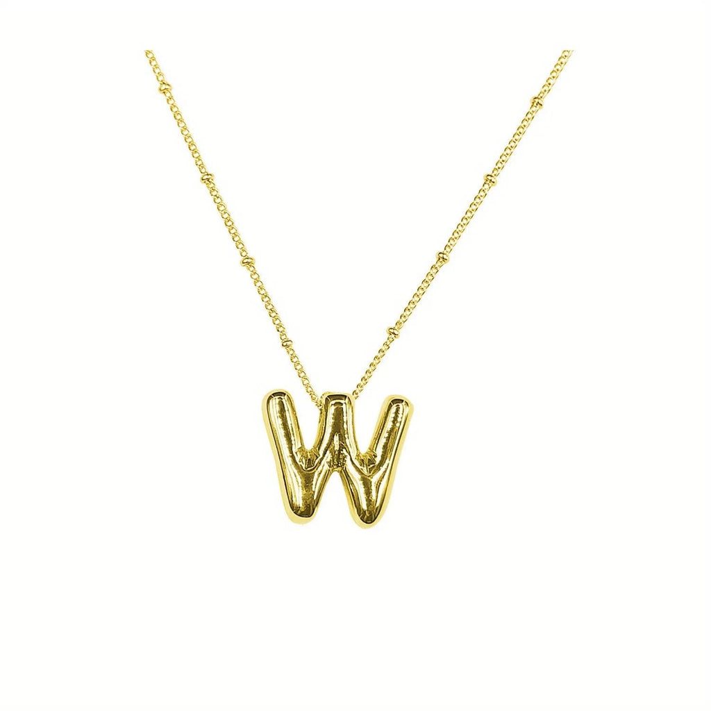Delicate Bubble Letter Pendant Accessories Temperament Fashionable 26 English Letter Initials Pendant Necklace for Womens