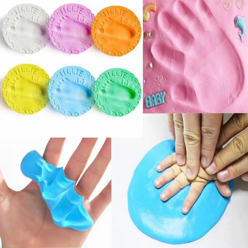 Baby Handprint Footprint Soft Clay, Baby Keepsake Ornament Kit Paw Print Impression Kit for Newborn, Dries Light & Soft Clay