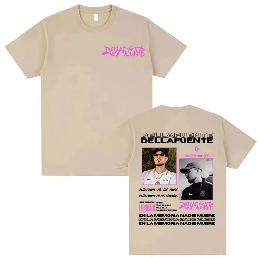 Rapper Dellafuente Tour Cover Graphic Men Cotton Short Sleeve T Shirts Harajuku Hip Hop Punk Oversized Casual Sports Unisex Tops