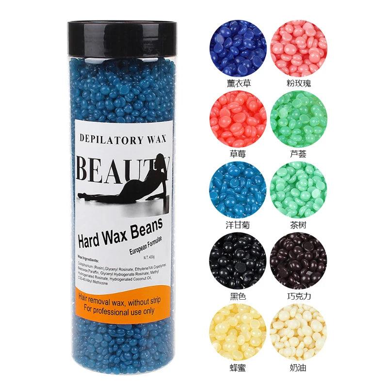 Hair Free Honey Beans 400g Beauty Wax Therapy Granules Paper Free Solid Hard Waxes In Bottles - Winord