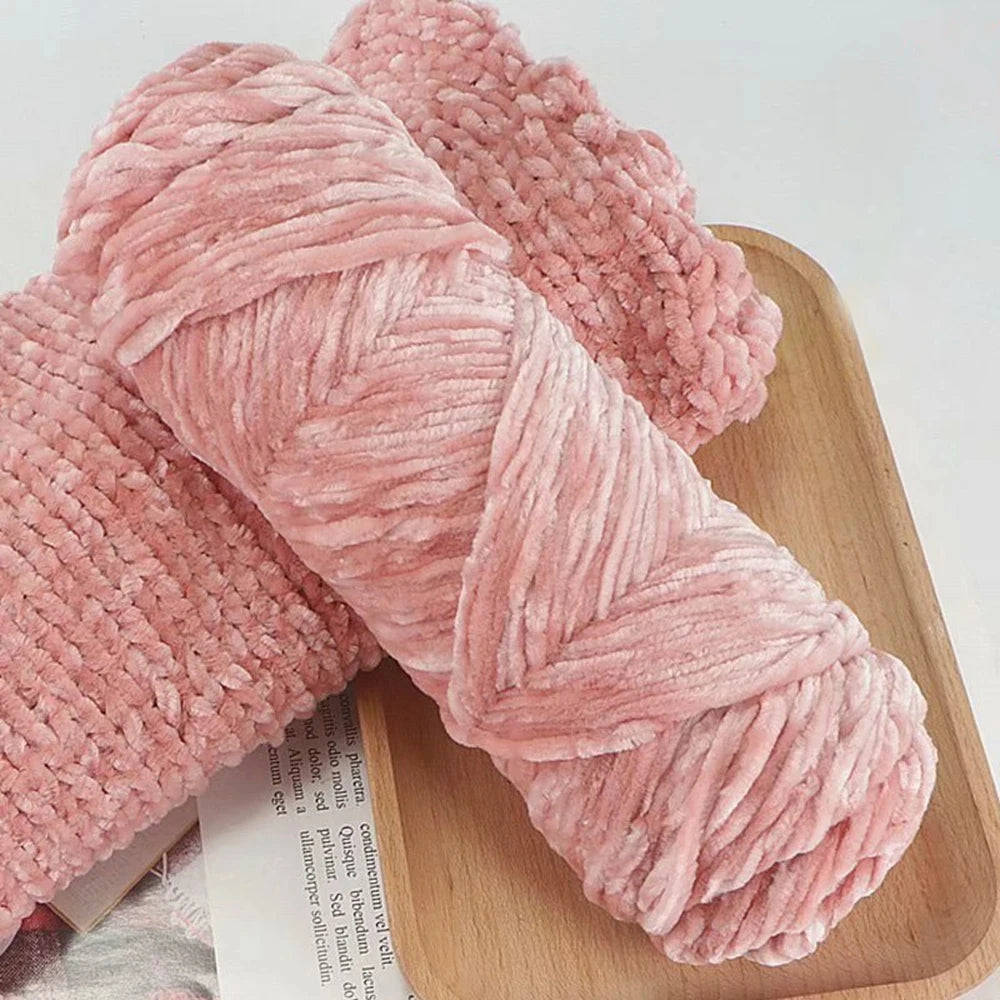 Chenille Soft Velvet Yarn 95g Blended Knitting Wool for Handmade Scarf Coat Baby Blanket and Hat