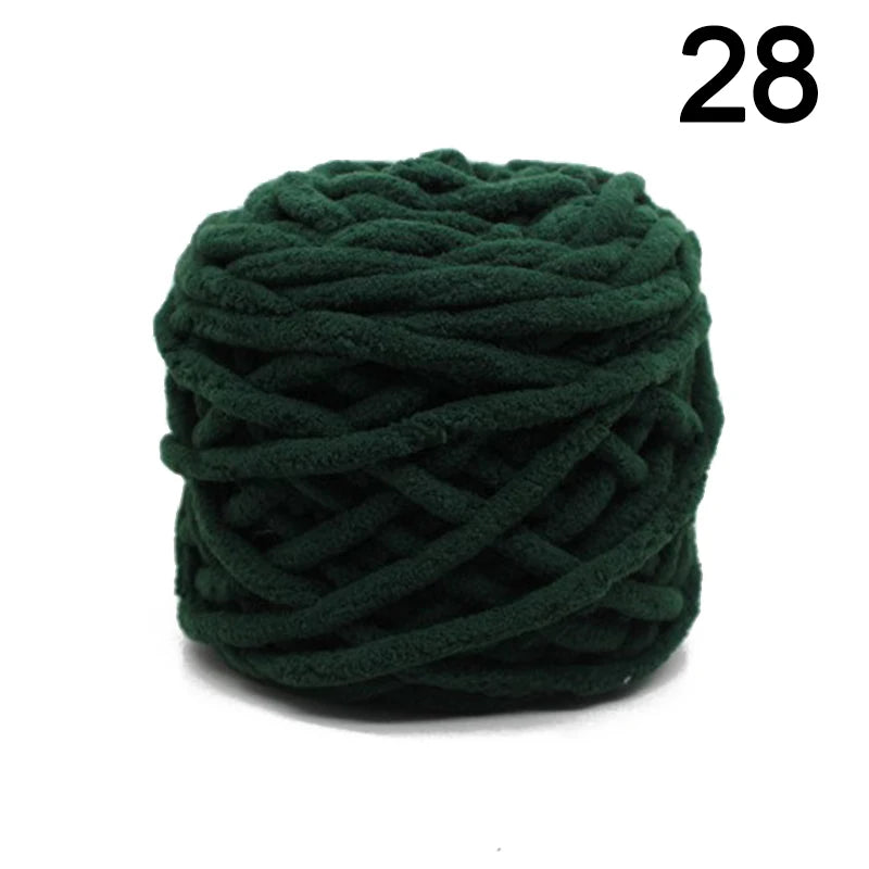 100g Chenille Knitting Chunky Yarn Soft Thick Ice Strip Line Hand Crochet Weaving Scarf Blanket Thread