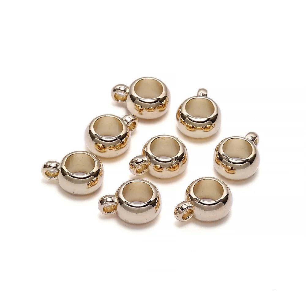 50pcs Charms Bail Big Hole Acrylic CCB Bead Clip Clasp Pendant Clasps Hooks Loose Spacer Beads For DIY Jewelry Making Supplies
