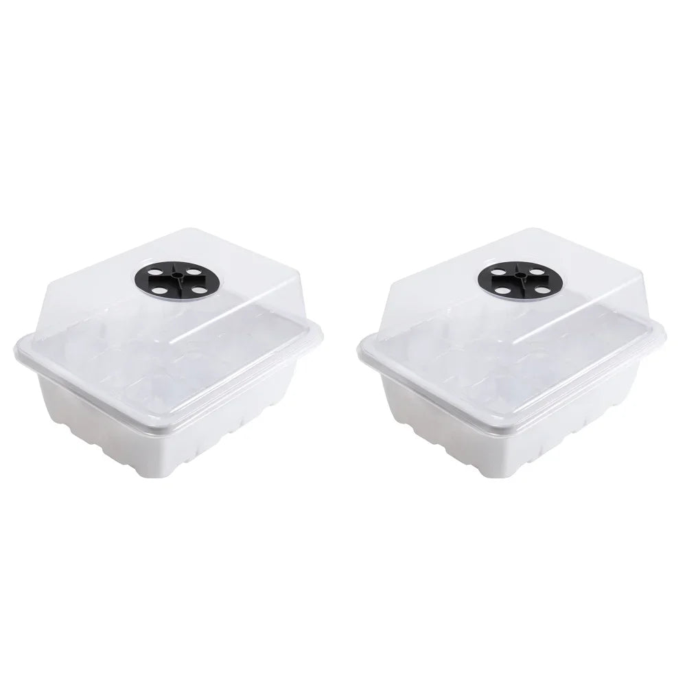 1-5PCS Planting Seed Cover Nursery Tray Box 12 Holes Plant Seedling Germination Planting Pot Mini Greenhouse Plant Starter Tray