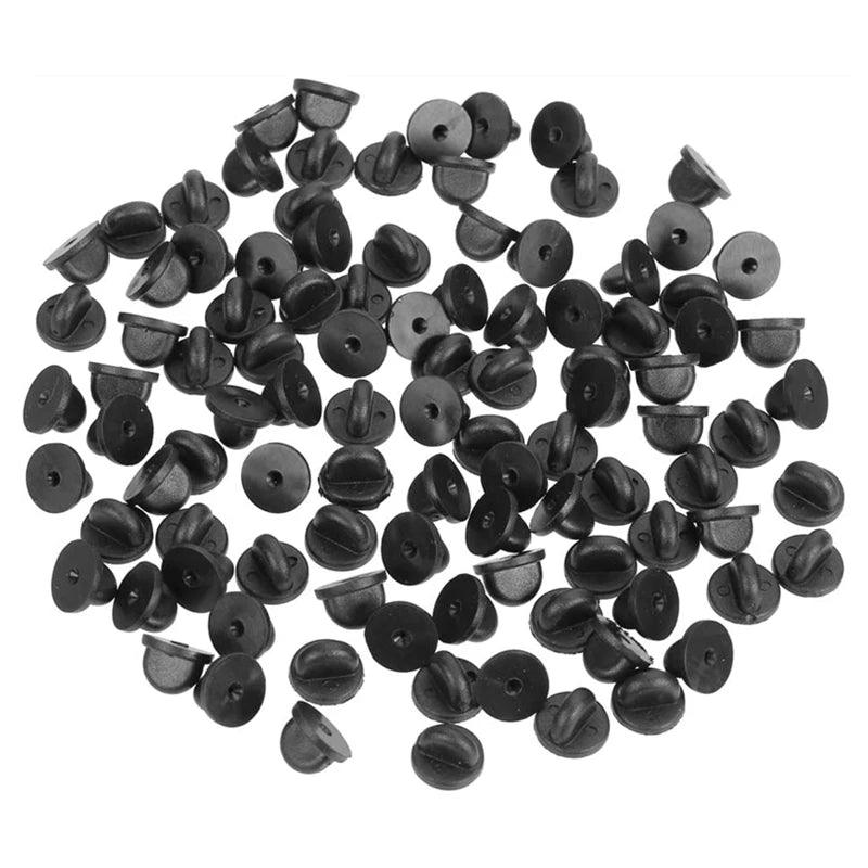50pcs Rubber Brooch Button Clasps Pin Back Clutch Care Cap Nail Tie Back Stoppers Squeeze Badge Holder Jewelry Accessories