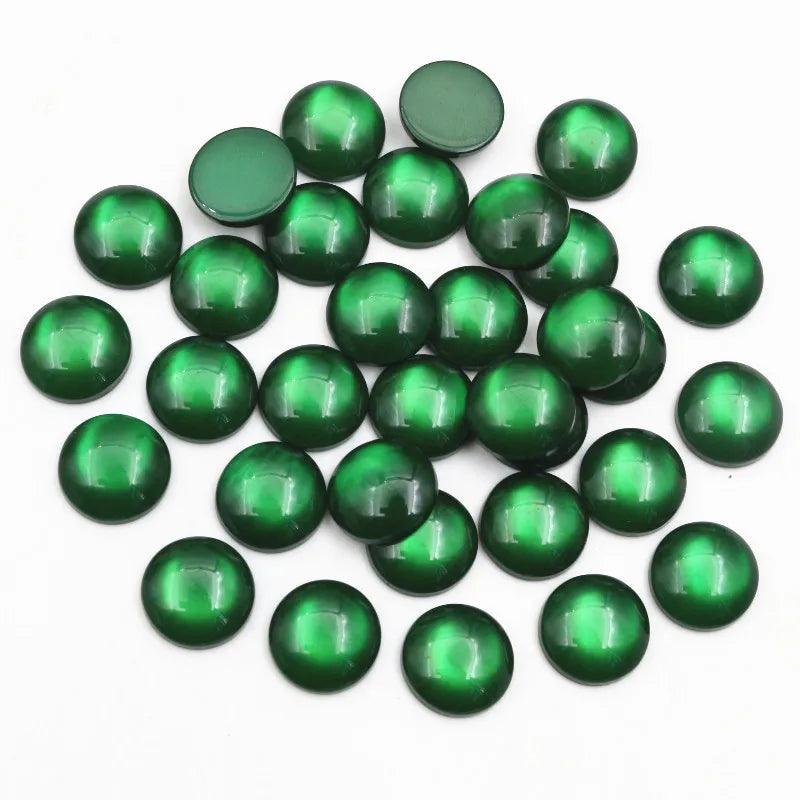 New Fashion 40pcs 8 10 12mm Mix Colors Cat's eye Series Flat back Resin Cabochons Jewelry Accessories Wholesale Supplies