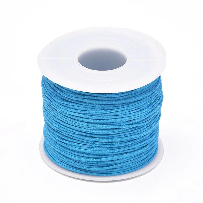 24-70m 1mm Waxed Cotton Cord For Beading Craft DIY Bracelet Necklace Braided String Thread Jewelry Findings Making HK042