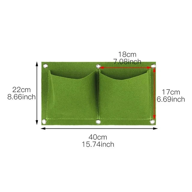 Plant growth bag， Felt Vertical Wall Planter Outdoor Herb Vegetable Hanging Garden  Plant Holder for Railing, Balcony, Fence
