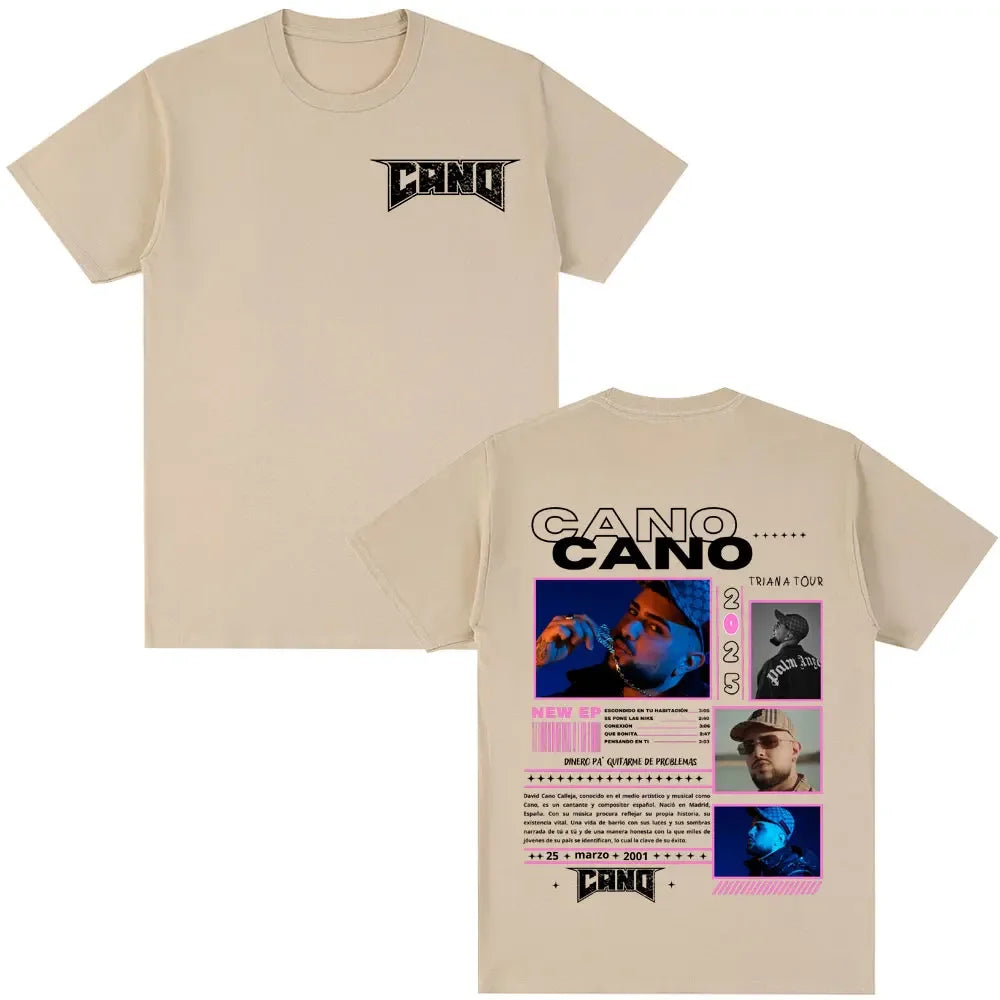 Rapper Cano Triana Tour Merchandise T Shirts for Men and Women Casual Hip Hop Short Sleeve Fashion Tee