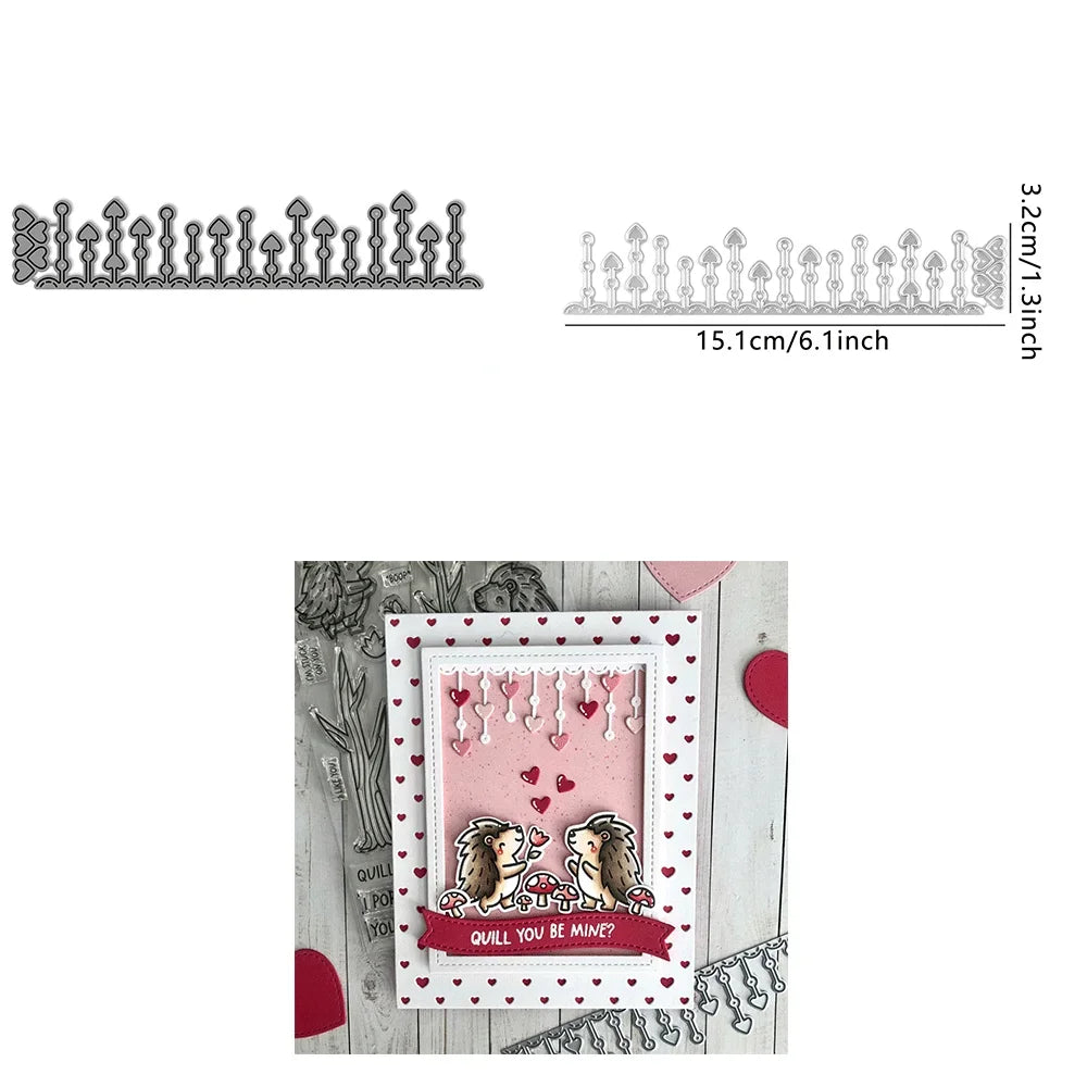 Heart Pouch and Add-On Metal Cutting Dies Embossing Diecut for DIY Wedding Card Making Scrapbooking Crafting Supplies