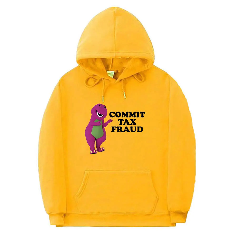 Funny Commit Tax Fraud Meme Hoodie Men Women Anime Cartoon Casual Oversized Pullover Hoodies Unisex Fahsion Fleece Sweatshirt