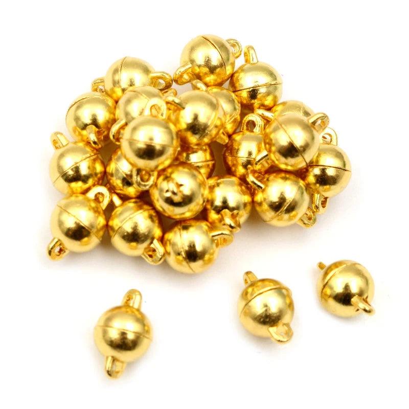 5 Sets  Love Heart Round Shaped Magnetic Connected Clasps Beads Charms End Caps for DIY Couple Bracelet Necklace Making
