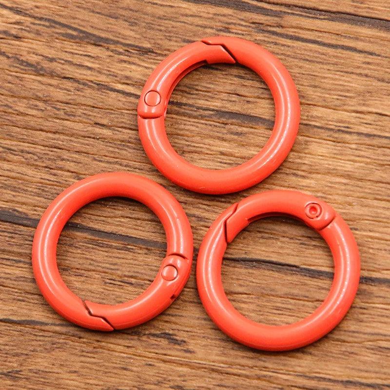 10Pcs 15 Colors Metal O Ring Spring Clasp Openable Round Carabiner Keychain Clips Hook Dog Chain DIY Jewelry Buckle Connector