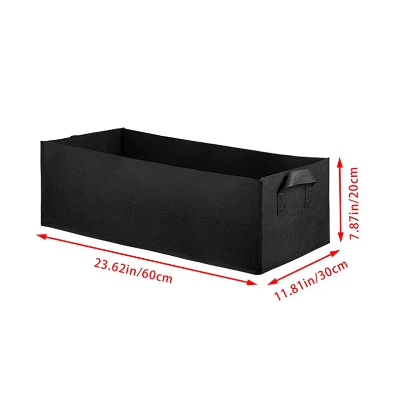 Multi-Sizes Reusable Felt Grow Bag Rectangle Garden Bed Planting Bag Flower Vegetable Nursery Pot Container Courtyard Decor