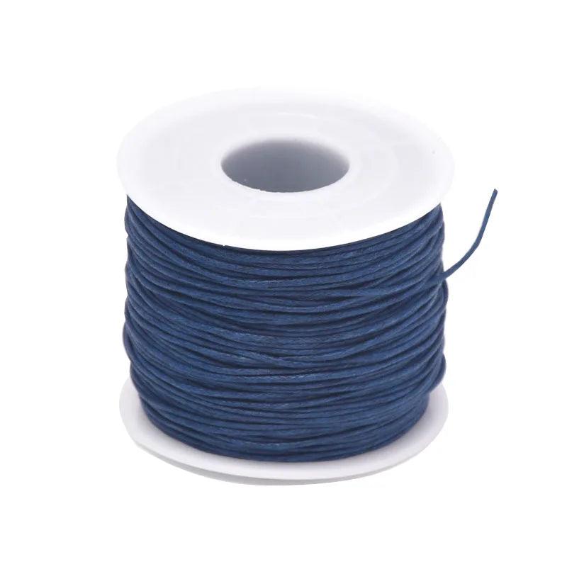 24-70m 1mm Waxed Cotton Cord For Beading Craft DIY Bracelet Necklace Braided String Thread Jewelry Findings Making HK042