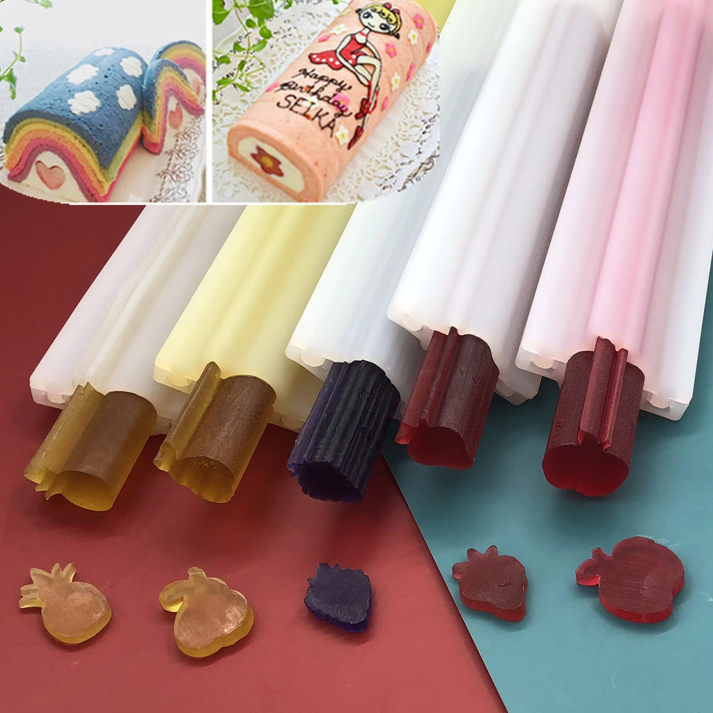 Silicone Tube  Mold Cake Rolls Long Sandwich Fruit Pinapple Tube Column Silicone Soap Mold Embed Soap Making Supply