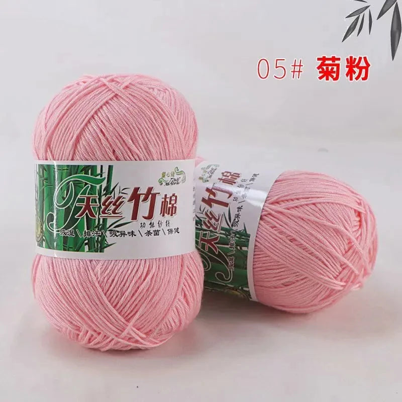Bamboo Charcoal Cotton Yarn For Weaving 50g Ball DIY