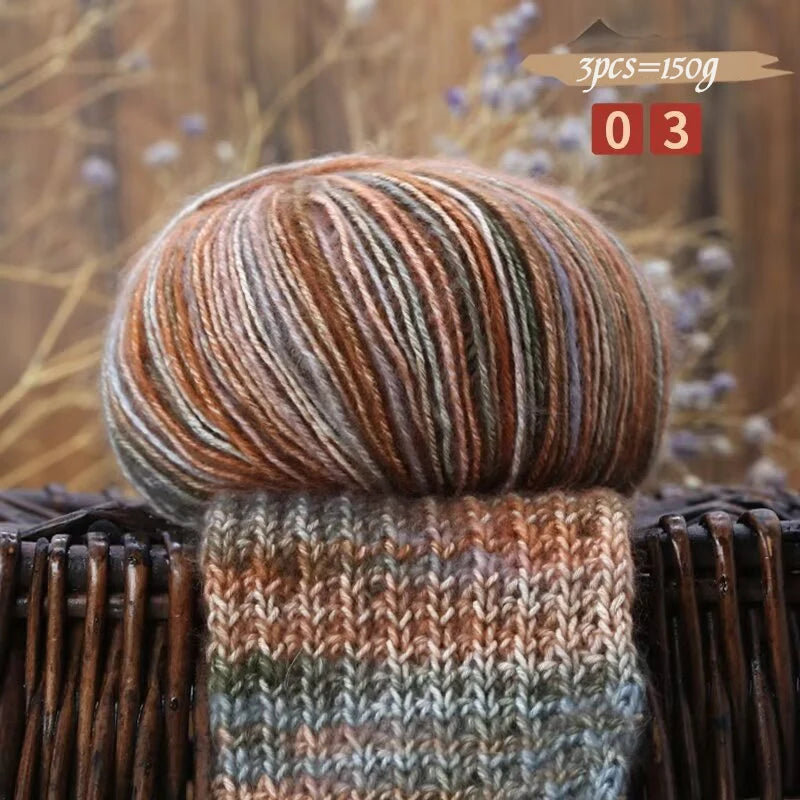 Camouflage Cotton Yarn 150g Medium Thick DIY Crochet Thread