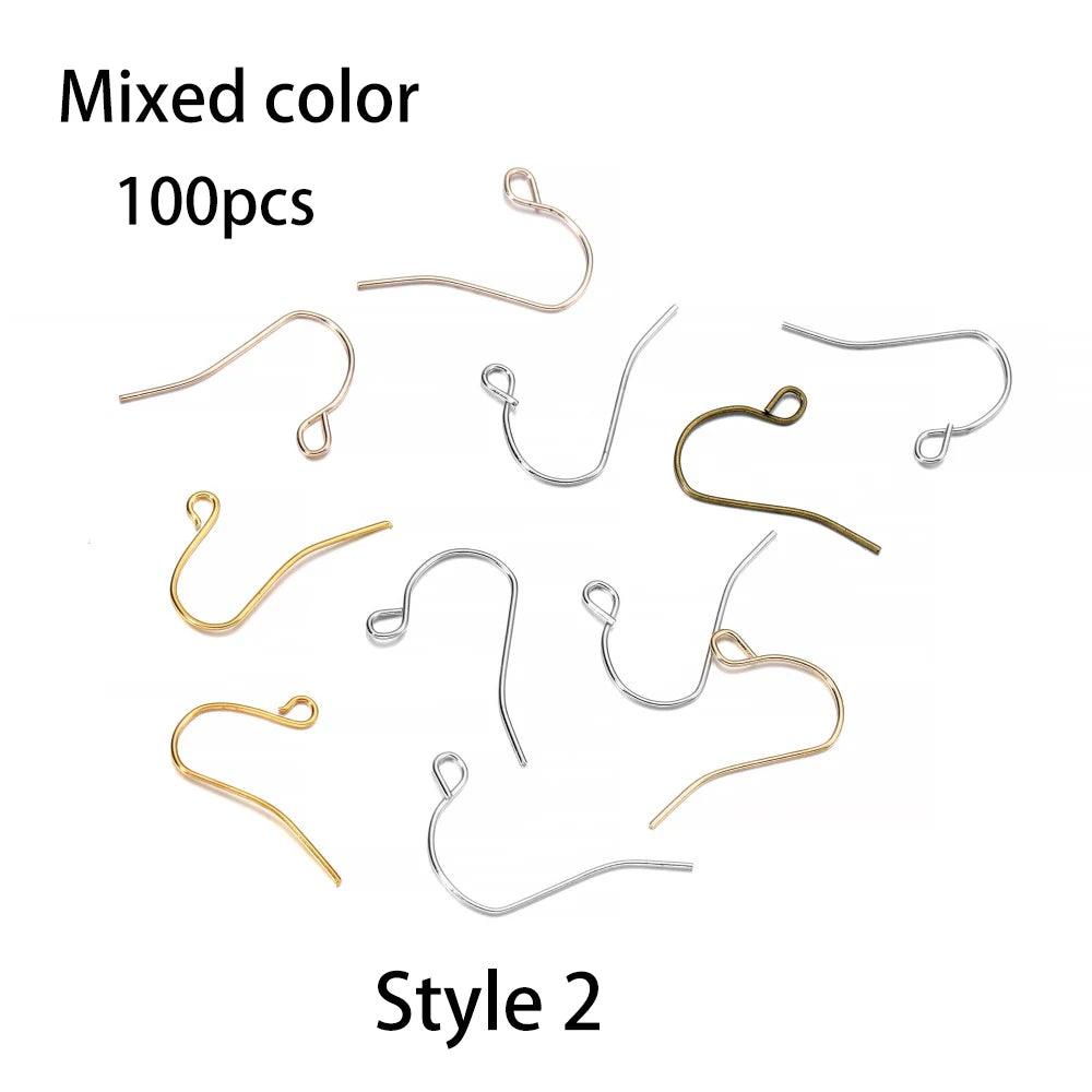 20-100pcs French Earrings Clasps Hooks Fittings DIY Jewelry Making Iron Hook Earwire Earring Findings Supplies