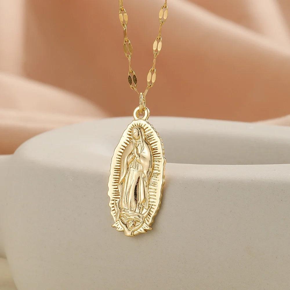 New Middle Eastern Personalized Gold-plated Design, Fashionable, Light Luxury, Versatile And Popular Madonna Necklace