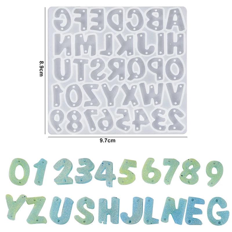 Alphabet Resin Silicone Mold Alphabet Crafts Casting Mold Letter Number Molds for DIY Keychain Earring Jewelry Pendant Making