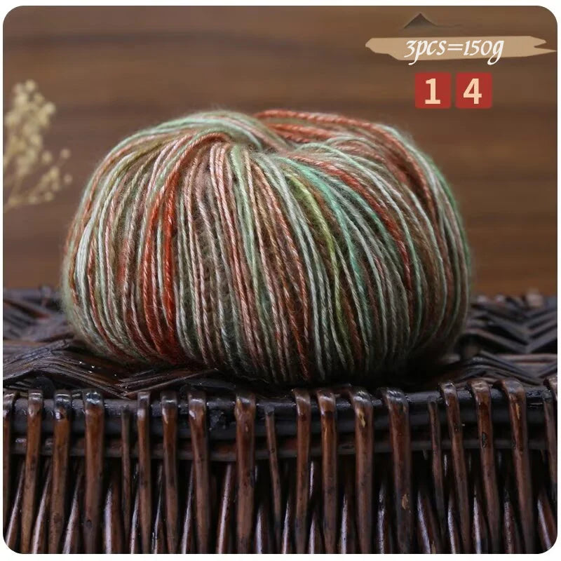 Camouflage Cotton Yarn 150g Medium Thick DIY Crochet Thread