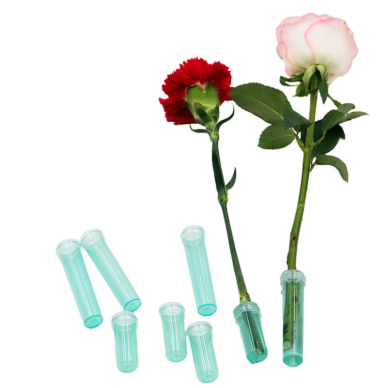 20Pcs Flower Plastic Water Pipe Orchid Pipe Red Palm Pipe Embroidered Ball Pipe Crystal Flower Tube