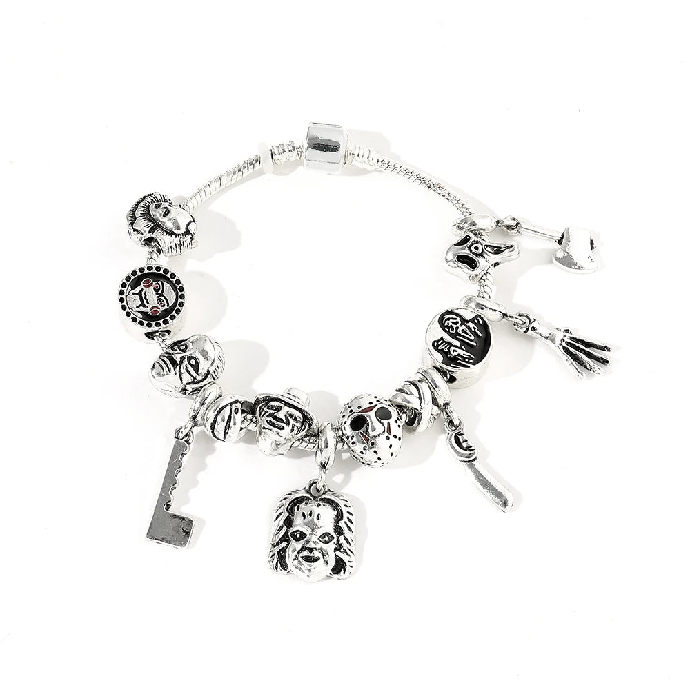 Horror Movie Friday Bracelet Killer Gothic Y2k Bangle Fashion Jewelry for Women Men Halloween Party Gift