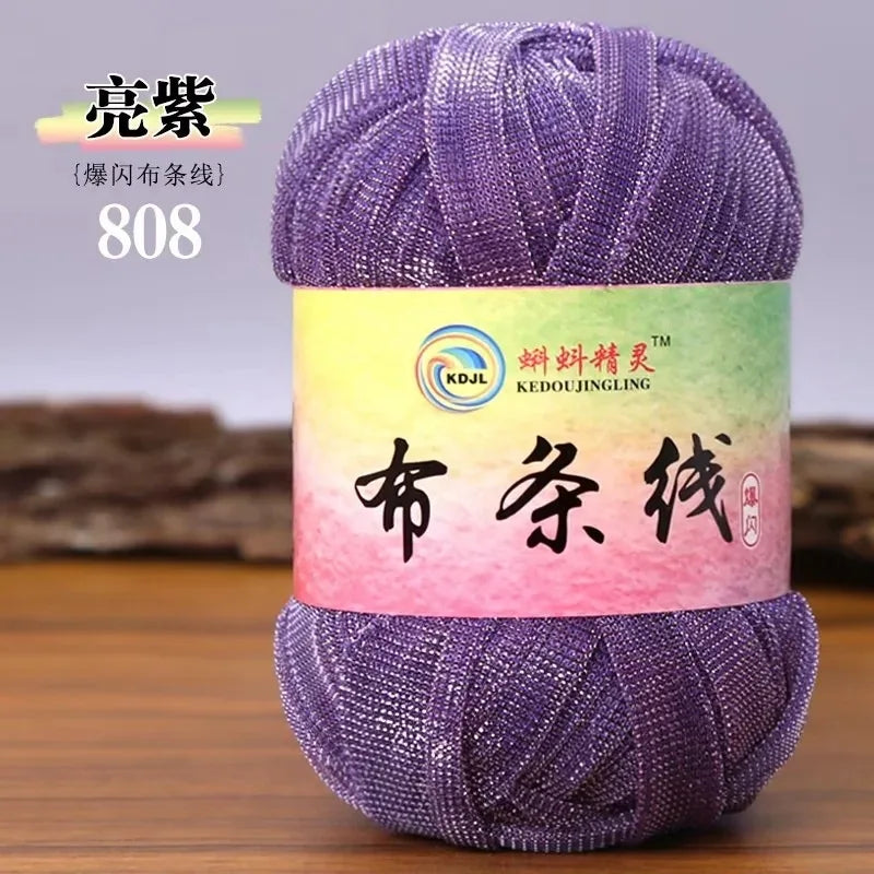 Colorful Sparkling Metallic Knitting Yarn 50g 30m Crochet