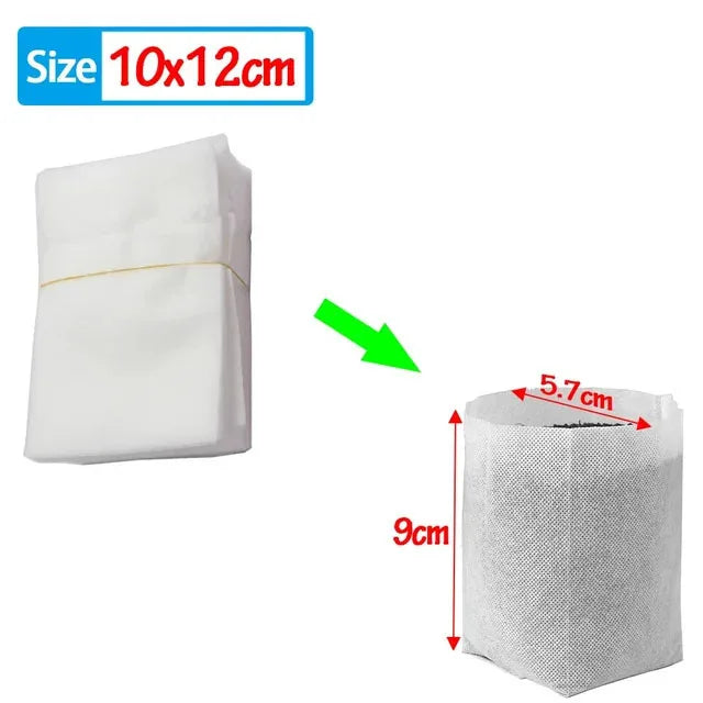 100Pcs Biodegradable Nursery Bag Plant Grow Bags Non-woven Fabric Seeds To Sow Flower Pots For Gardening Accessories