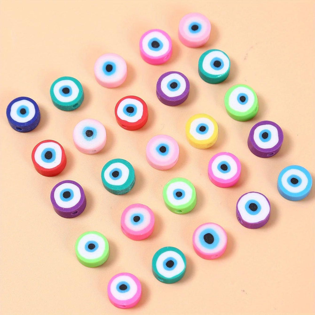 1 pack random Polymer Clay Stars & Fruit & Flowers & Heart & Evil Eyes Beaded for women DIY bracelet necklace jewelry making