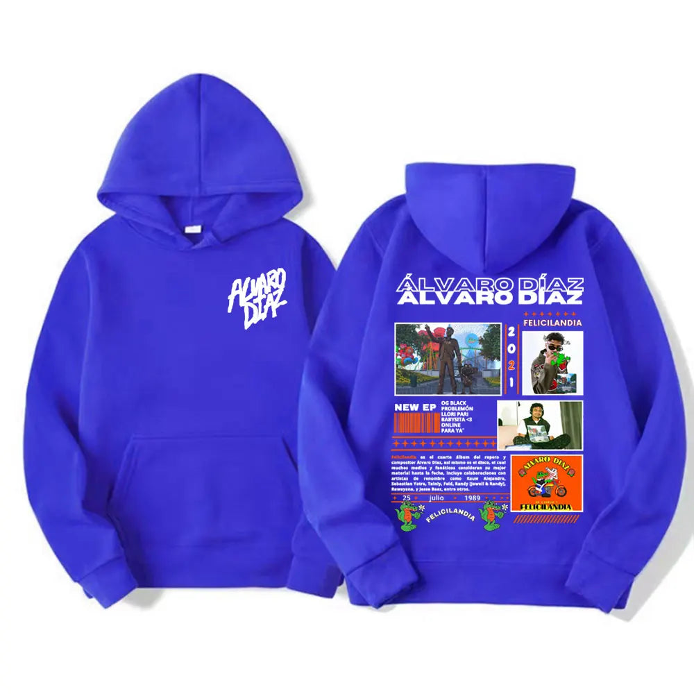 Rapper Alvaro Diaz Felicilandia Album Cover Hoodies Men Women Harajuku Hip Hop Oversized Sweatshirt Comfort Casual Fleece Hoodie