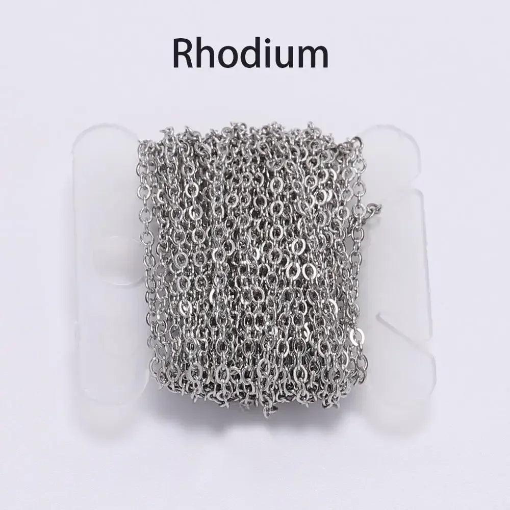 5m/5.47yards 1.5 2.0 2.5 mm Copper Bronze Oval Link Necklace Chain Bulk Brass For Jewelry Making DIY Materials Findings Supplies