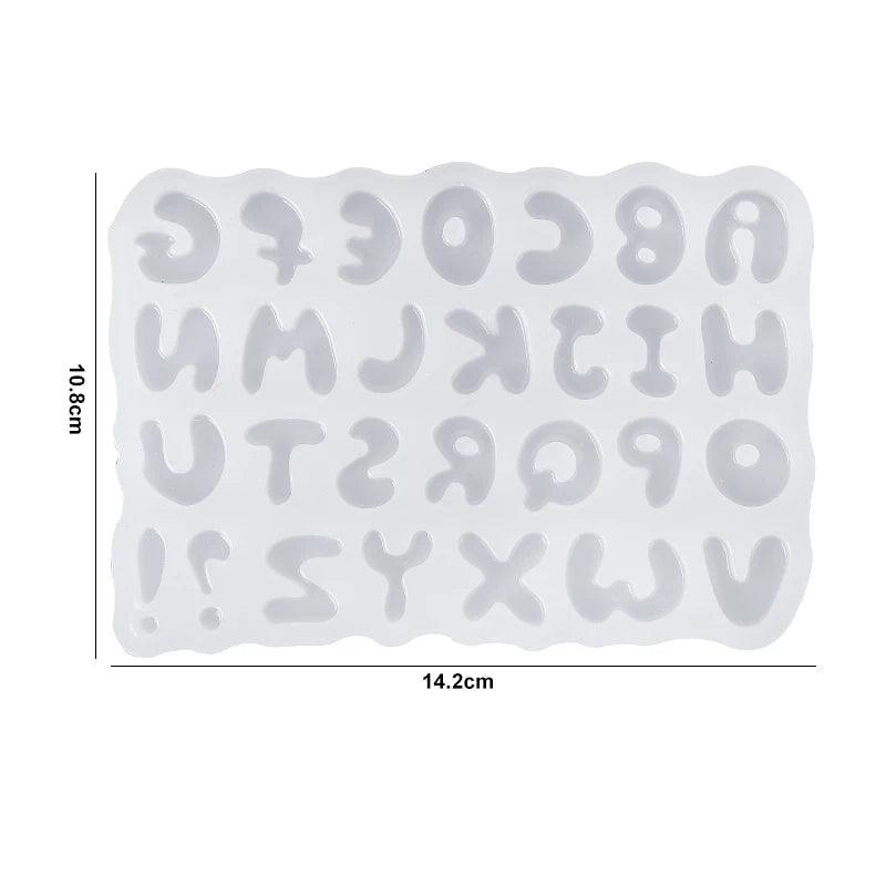 Alphabet Resin Silicone Mold Alphabet Crafts Casting Mold Letter Number Molds for DIY Keychain Earring Jewelry Pendant Making