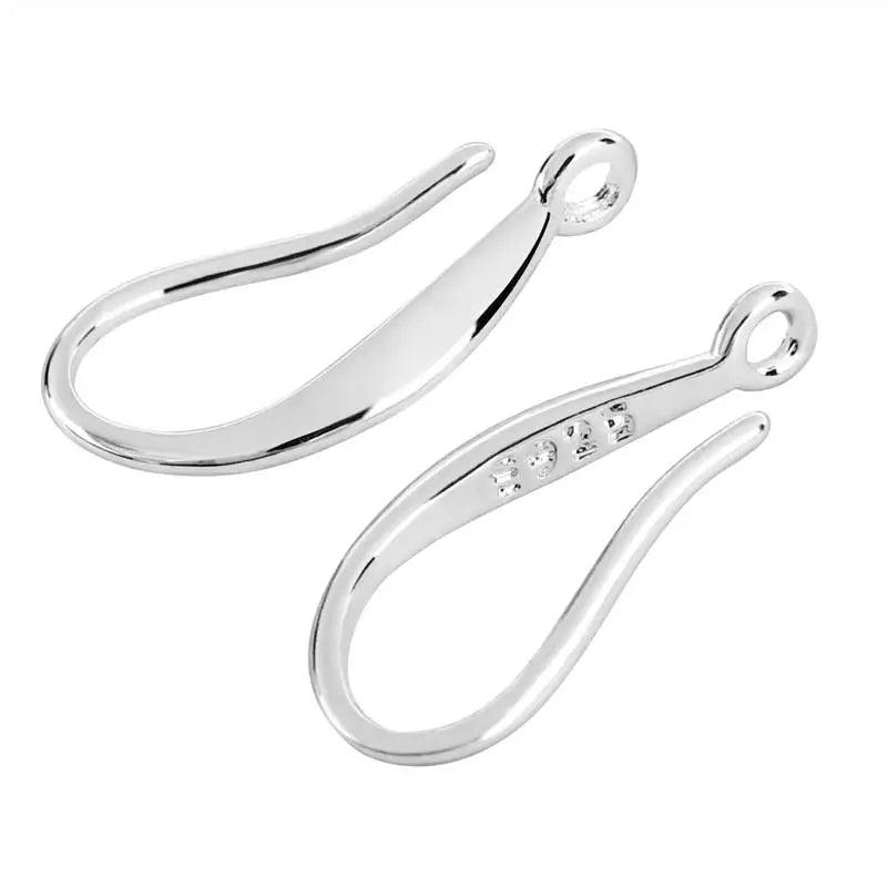 20PCS Fashion Jewelry Findings Genuine 925 Sterling Silver Earrings For Women Smooth Hook Ear For Design DIY Jewelry Making